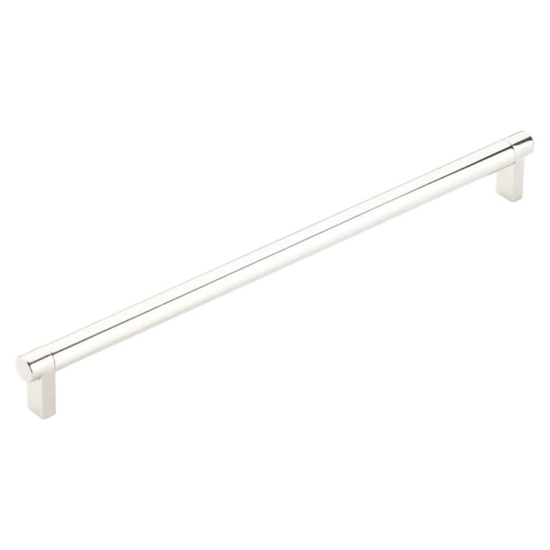 12" Select Rectangular Stem Smooth Cabinet Pull, Oil Rubbed Bronze/Polished Nickel