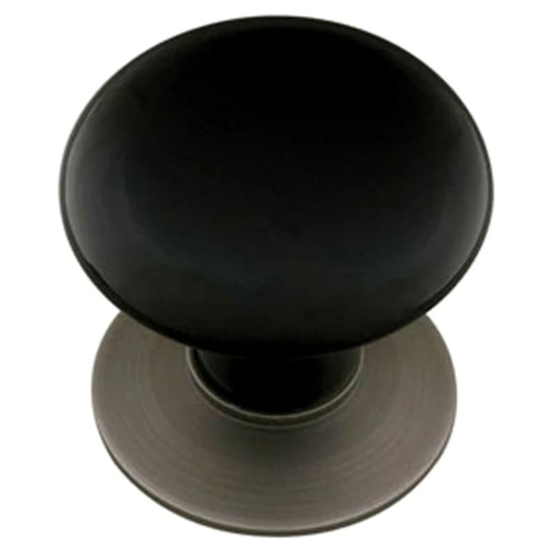 1-3/8" Porcelain Cabinet Knob, Satin Nickel/Ebony