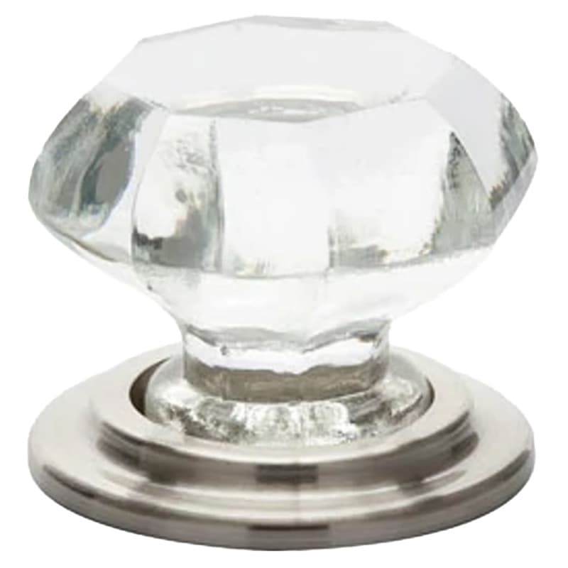 1" Old Town Glass Cabinet Knob, Satin Nickel