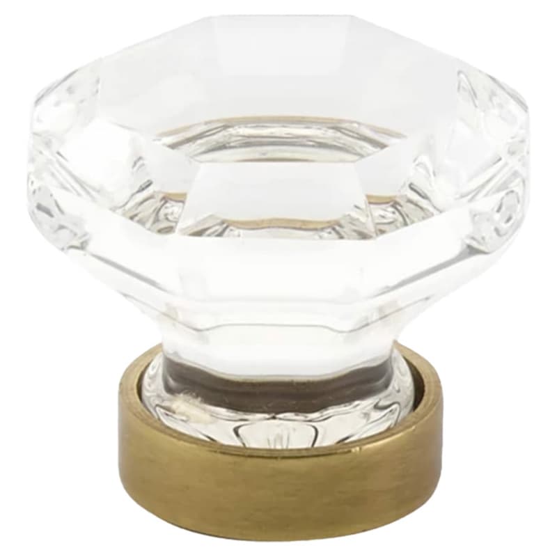 1" Old Town Glass Cabinet Knob, Polished Brass