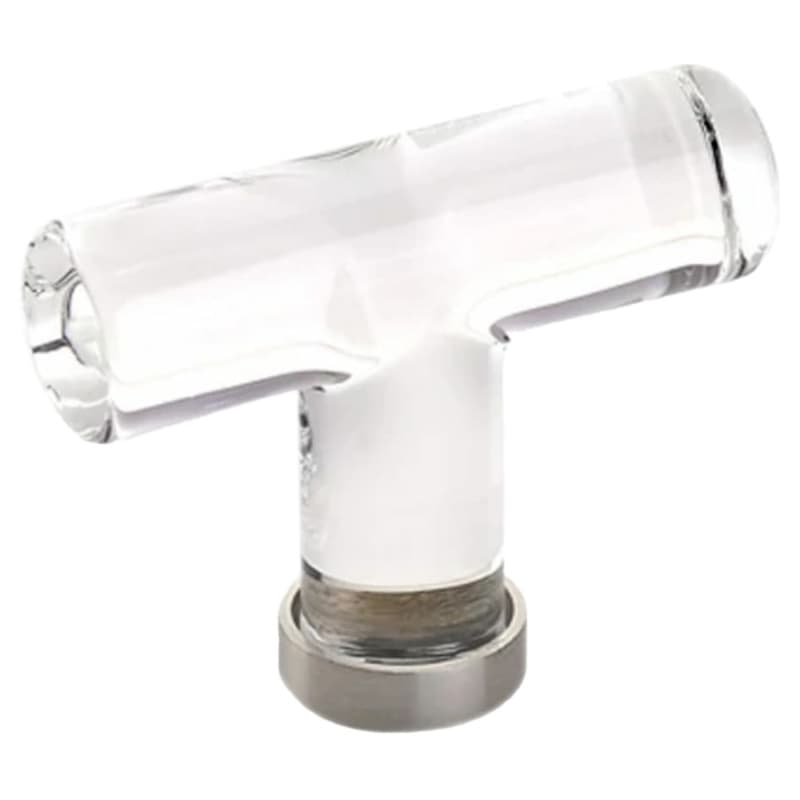 2-1/8" Modern Glass Cabinet T-Knob, Satin Nickel
