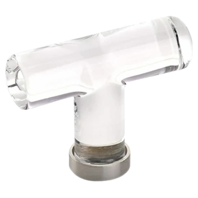 2-1/8" Modern Glass Cabinet T-Knob, Satin Nickel