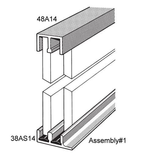 1/4" x 48" Guide/Track Assembly, Clear Anodized Finish