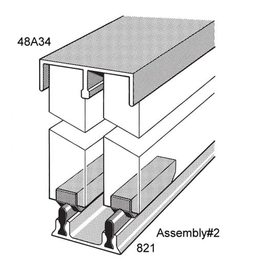 3/4" x 72" Guide/Track Assembly, Clear Anodized Finish