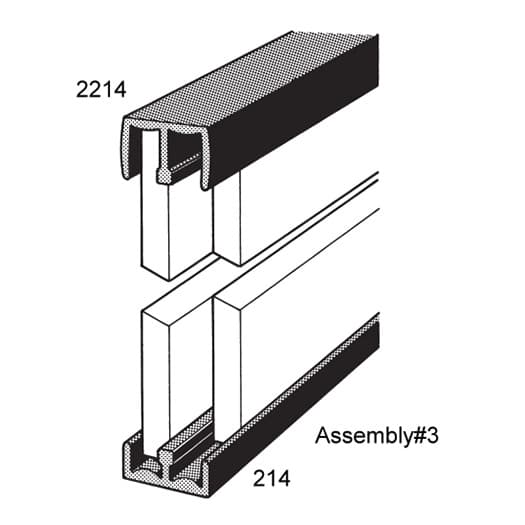 72" WHITE SLIDING DR TRK SET 1/4" KIT #3, 3-WH-6