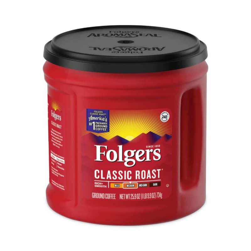 Folgers Classic Ground Roast Coffee, 25.9 oz Can (6/Box)