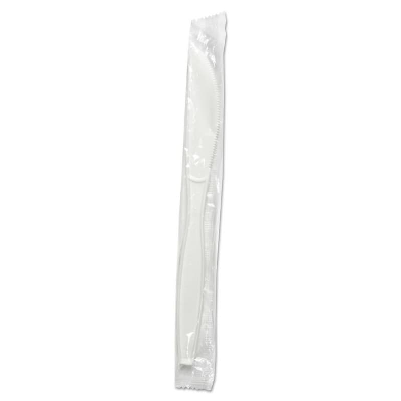 Individually Wrapped Medium Weight Knife, White (1000/Box)