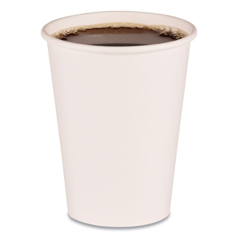 Boardwalk Poly-lined Paper Hot Cup, 12 oz, White, (1000/Box)