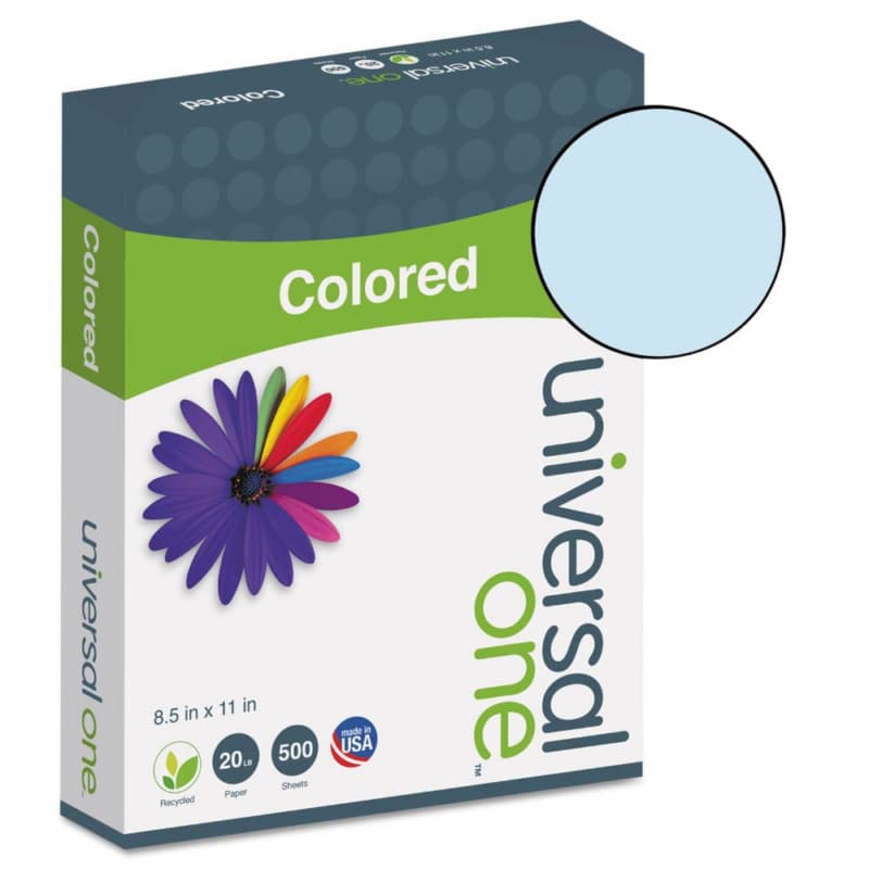 Universal Deluxe Colored Paper, Blue, 8-1/2" x 11" (500 Sheet/Reem)
