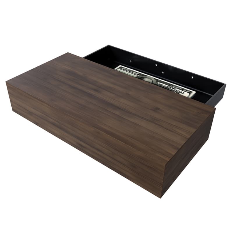 13-3/4" x 7-1/4" x 2-1/2" Concealed Storage Floating Shelf Kit, Coffee