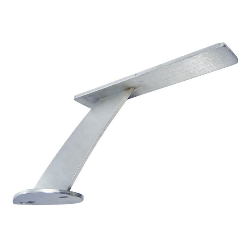 2" x 10" Perrine Counter Mounted Bar Support, Stainless Steel Finish