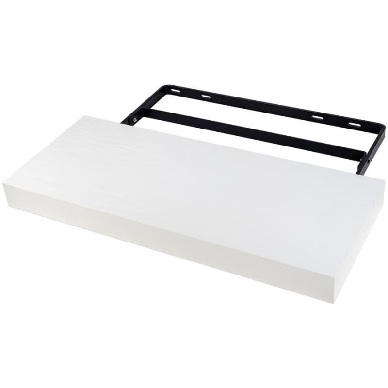 10" x 24" Low Profile Floating Shelf System, White Finish