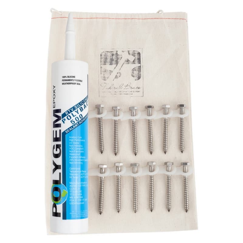 Standard Brace Fastener Kit, Stainless Steel Finish