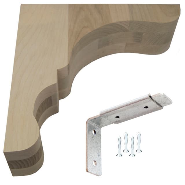 3" x 10" Lexington Overhang Wood Corbel, Maple