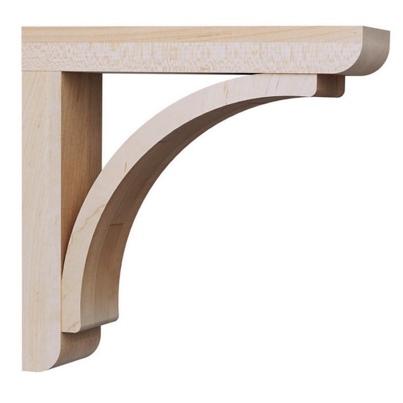 3" x 12" Cumberland Low Profile Wood Corbel, Maple