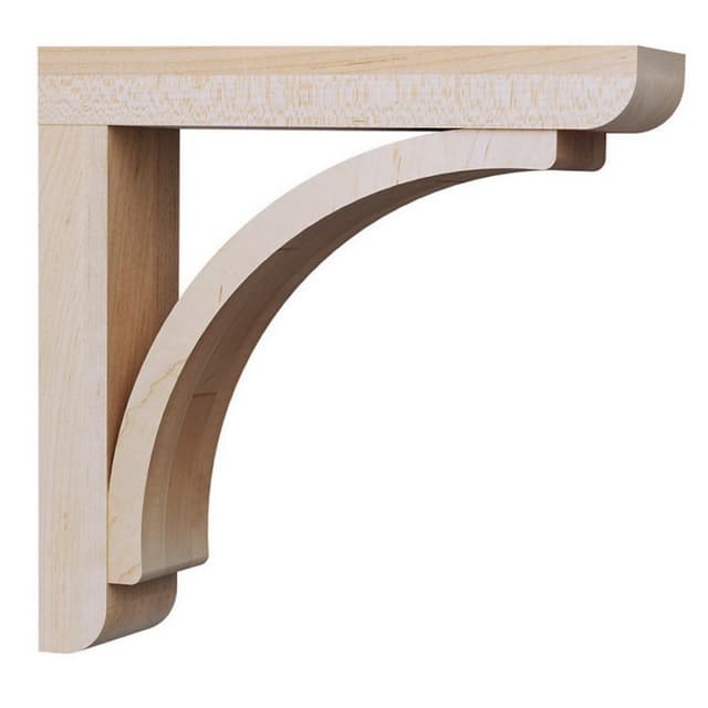 3" x 12" Cumberland Low Profile Wood Corbel, Maple