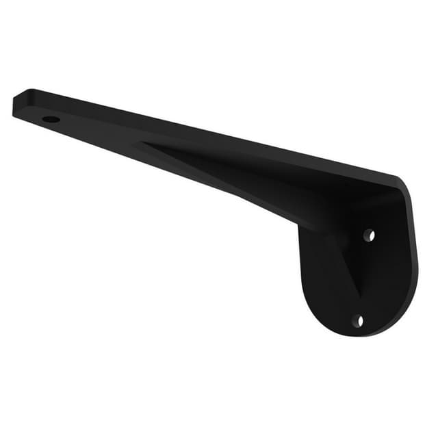 8" x 3" Radial Wall Shelf Bracket, Black Finish