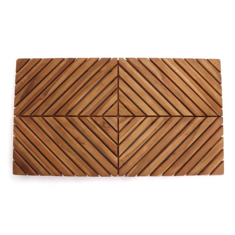 35-1/2" Radial Teak Bath Mat