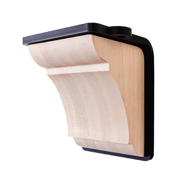 4-3/4" 5-1/2" x 6-3/4" Ridge Mantel Corbel, Flat Black Finish