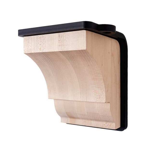 4-3/4" 5-1/2" x 6-3/4" Crowders Mantel Corbel, Flat Black Finish