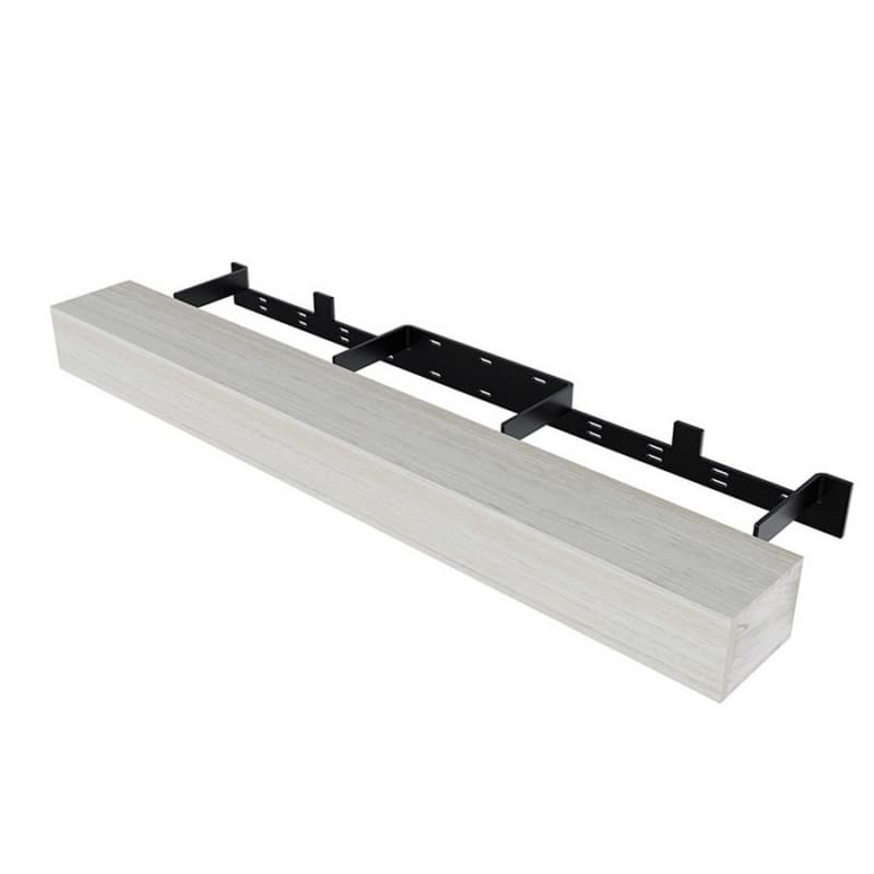 6" x 48" Floating Fireplace Mantel Kit, Arctic Groovz Finish
