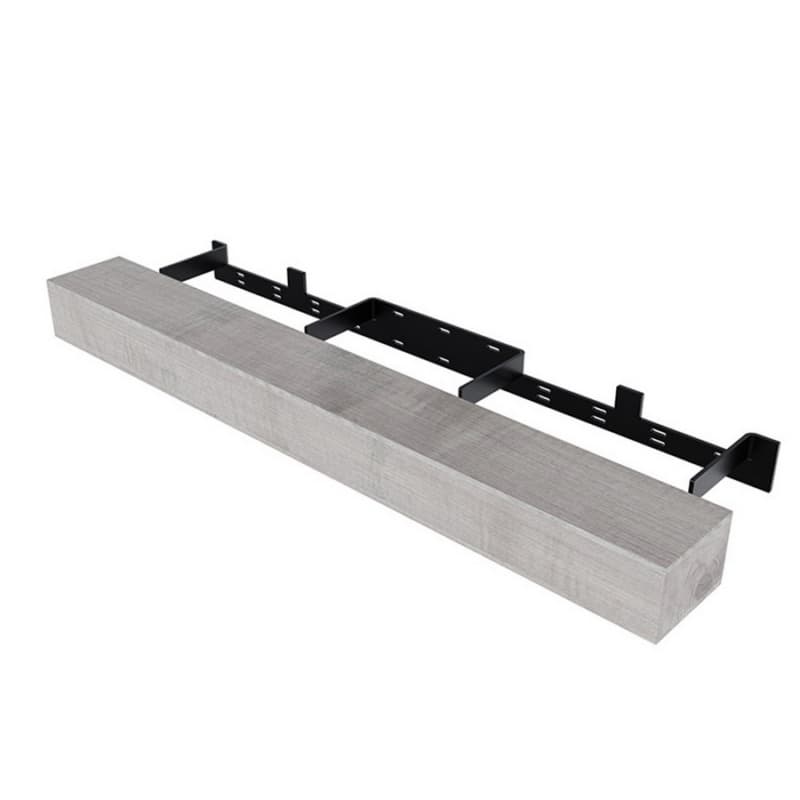6" x 60" Floating Fireplace Mantel Kit, Victorian Gray Finish
