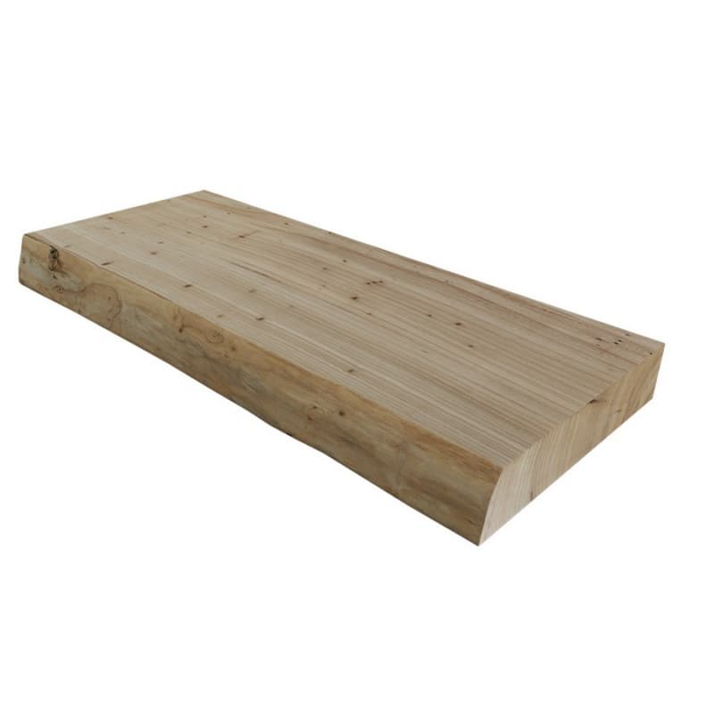 9" - 12" x 24" Live Edge Floating Shelf, Elm Finish