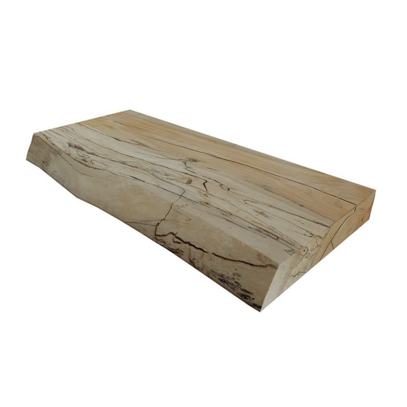9" - 12" x 24" Live Edge Floating Shelf, Sycamore Finish