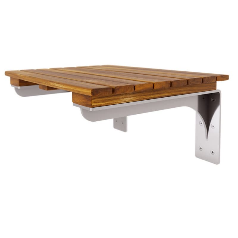 16" x 21" Shower Bench System, Teak/Stainless Steel Finish