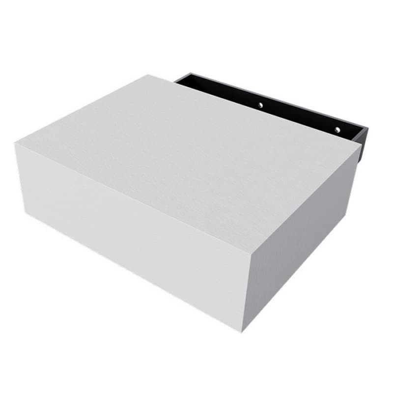 8-1/2" x 6-1/2" x 2-3/4" Concealed Storage Floating Shelf, White