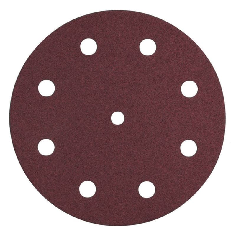 5" Hook & Loop 80 Grit 9 Holes Abrasive Saphir D125 Sanding Disc, Aluminum Oxide on Paper (25/Pack)