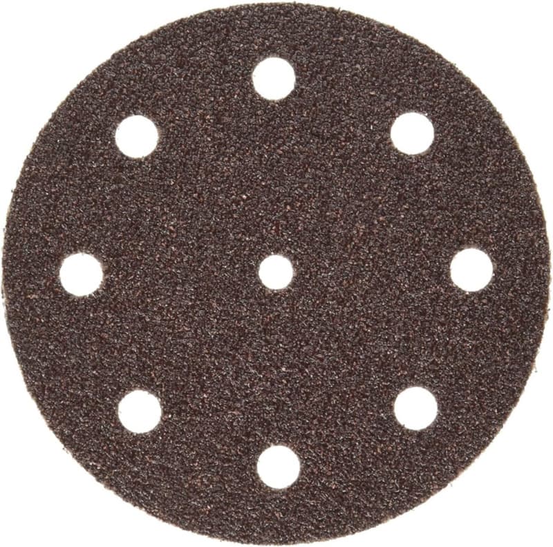 5" Hook & Loop 36 Grit 9 Holes Abrasive Saphir D125 Sanding Disc, Aluminum Oxide on Paper (25/Pack)