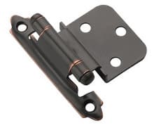 3/8" Inset Face Mount Hinge, Modern Design, Self-Closing, Oil-Rubbed Bronze