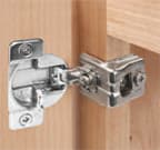 TEC 864 108° Opening Side-Mount Face Frame Hinge, 45mm Boring Pattern, Self-Closing, 1-3/8" Overlay, Screw-On