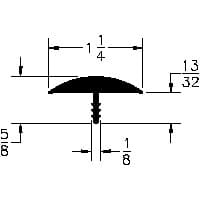 Low Profile PVC Bumper, 5/32" Thick 1-1/4" x 250' Roll, Black