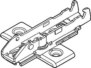 Tiomos Adjustment Wing Mounting Plate with Pre-Mounted Euro Screws, 4-Point Fixing, Nickel-Plated, Screw-On, 0mm
