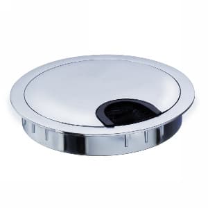 3-1/2" 44398 Series Circular Cable Large Grommet, Polished Chrome