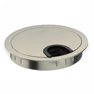 3-1/2" 44398 Series Circular Cable Large Grommet, Satin Nickel
