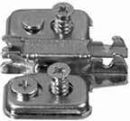 Nexis 1-D Adjustable Wing Mounting Plate, 2-Point Fixing, Nickel-Plated, with Pre-Mounted Euro Screws, 0mm