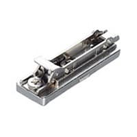 Domi Snap-On 2-Cam Adjustable Straight Mounting Plate, Nickel-Plated, Screw-On, 0mm