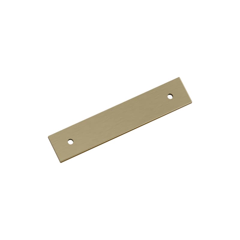 96mm Ladera Rectangle Cabinet Pull Backplate, Golden Champagne
