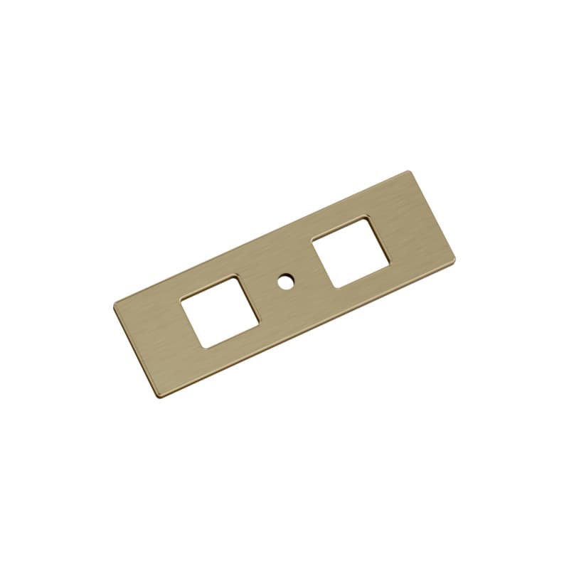 94mm Medora Rectangle Cabinet Knob Backplate, Golden Champagne
