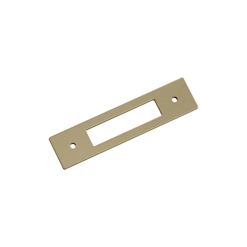 96mm Medora Rectangle Cabinet Pull Backplate, Golden Champagne