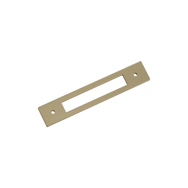 128mm Medora Rectangle Cabinet Pull Backplate, Golden Champagne