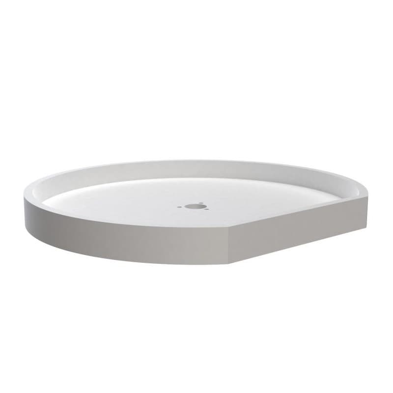 22" D-Shape 5 Tray Lazy Susan, White