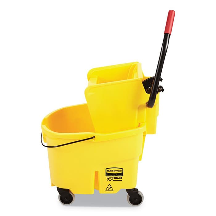 Rubbermaid Wavebrake 26 QT 2.0 Side-Press Bucket/Wringer Combo, Yellow