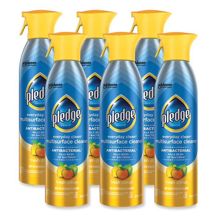Pledge Fresh Citrus Scent Everyday Cleaner, 9.7 oz Aerosol Spray (6/Box)