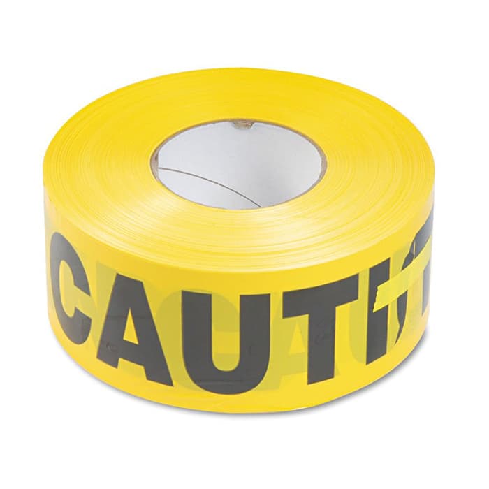 3" x 1000' Caution Barricade Safety Tape, Black/Yellow