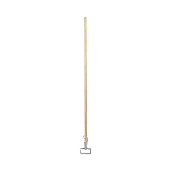 Boardwalk 60" Spring Grip Metal Head Mop Handle, Natural