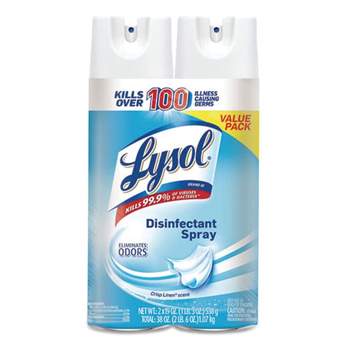 Lysol Crisp Linen Scent Disinfectant Spray, 19 oz Aerosol Spray (8/Box)